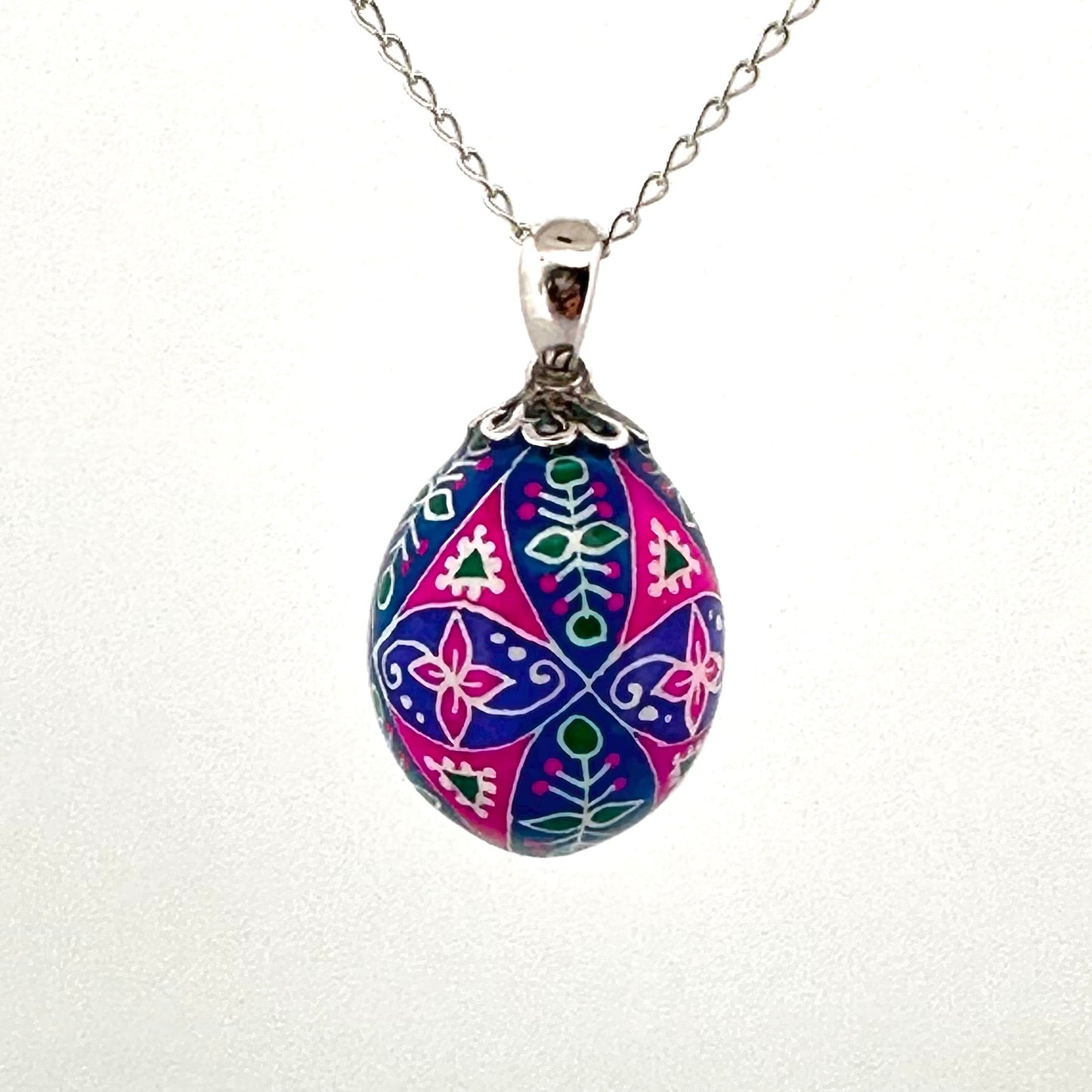 Parakeet Egg Pysanky Necklace