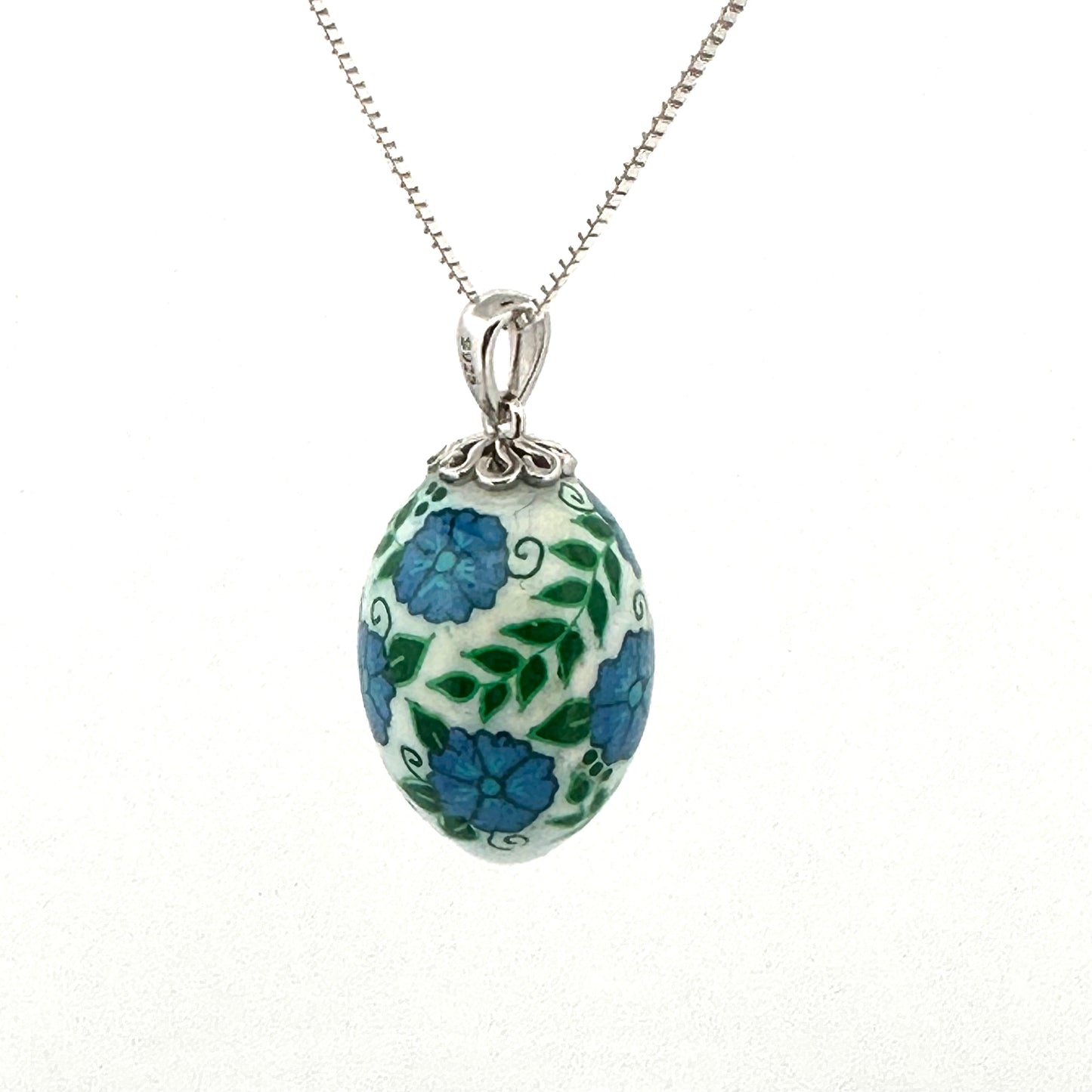 Parakeet Egg Pysanky Necklace