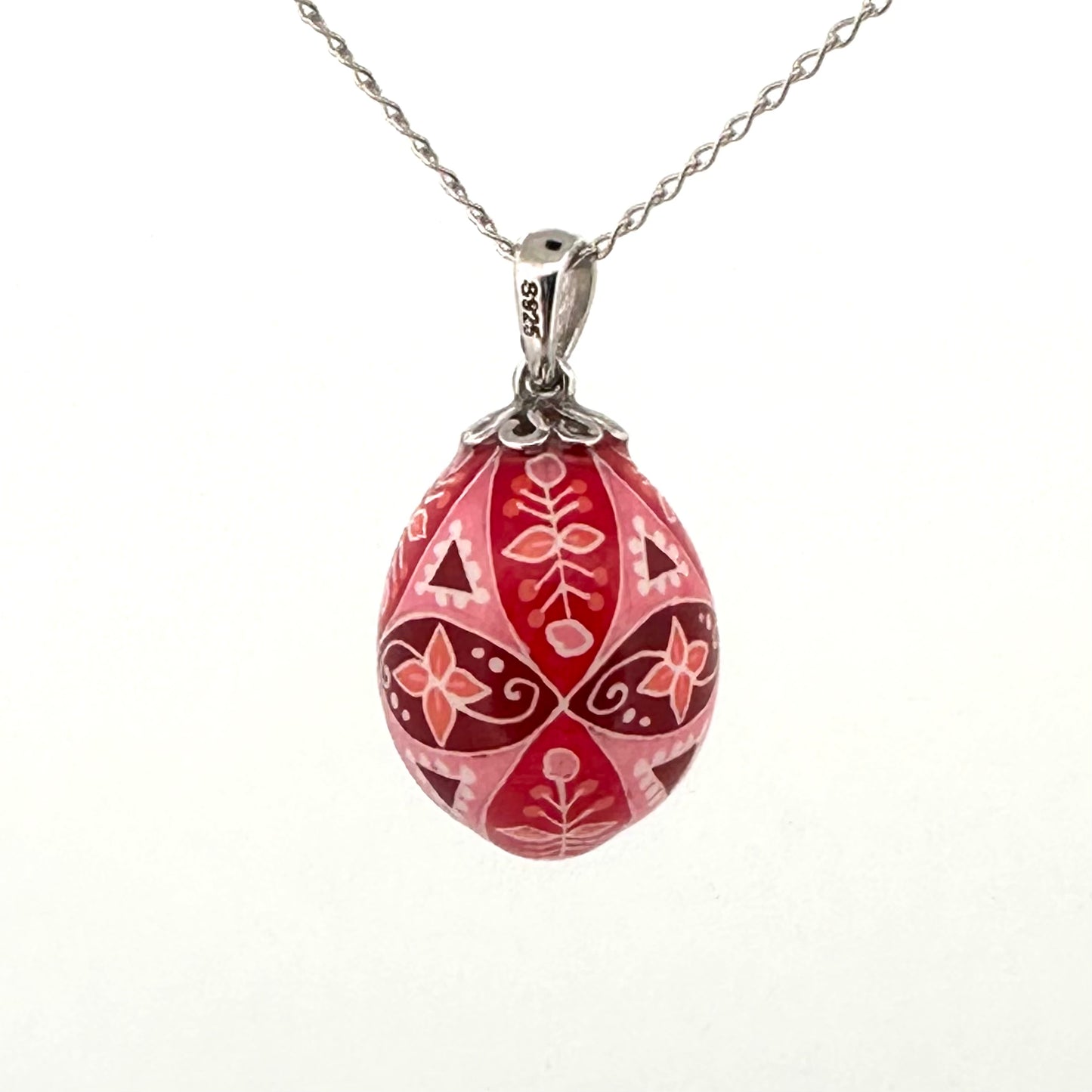 Parakeet Egg Pysanky Necklace