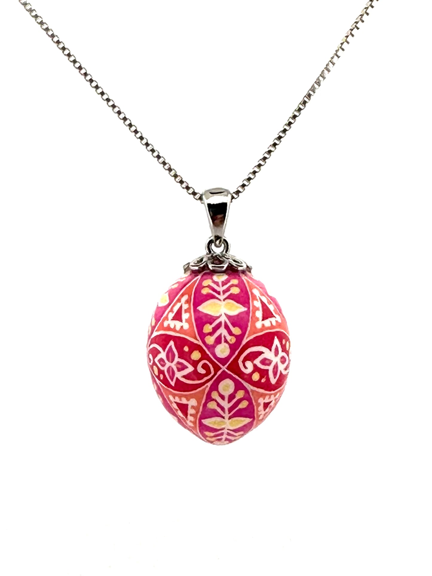 Parakeet Egg Pysanky Necklace