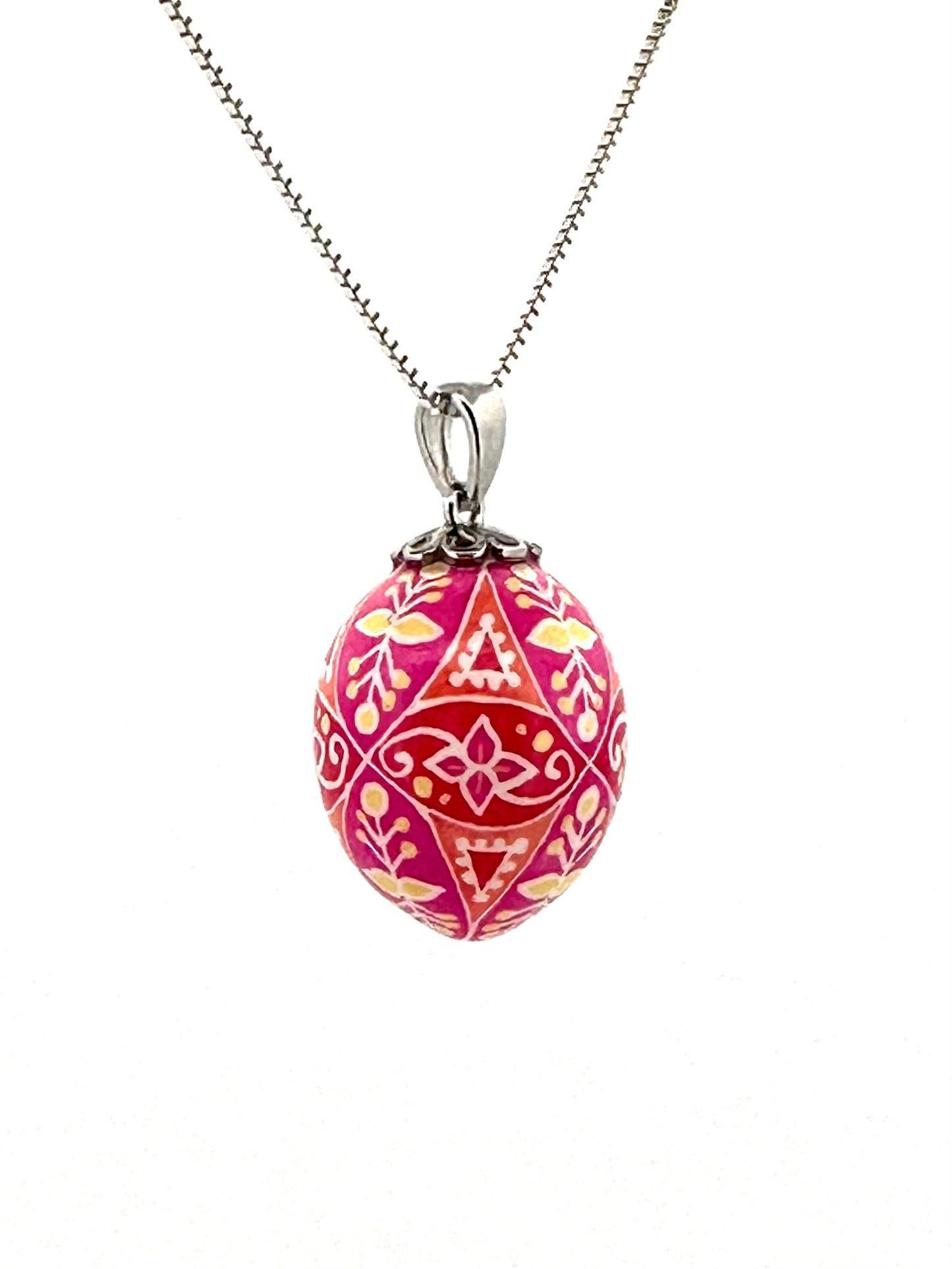 Parakeet Egg Pysanky Necklace