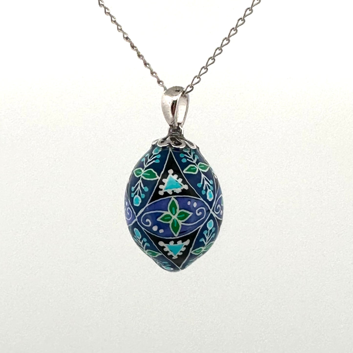 Parakeet Egg Pysanky Necklace