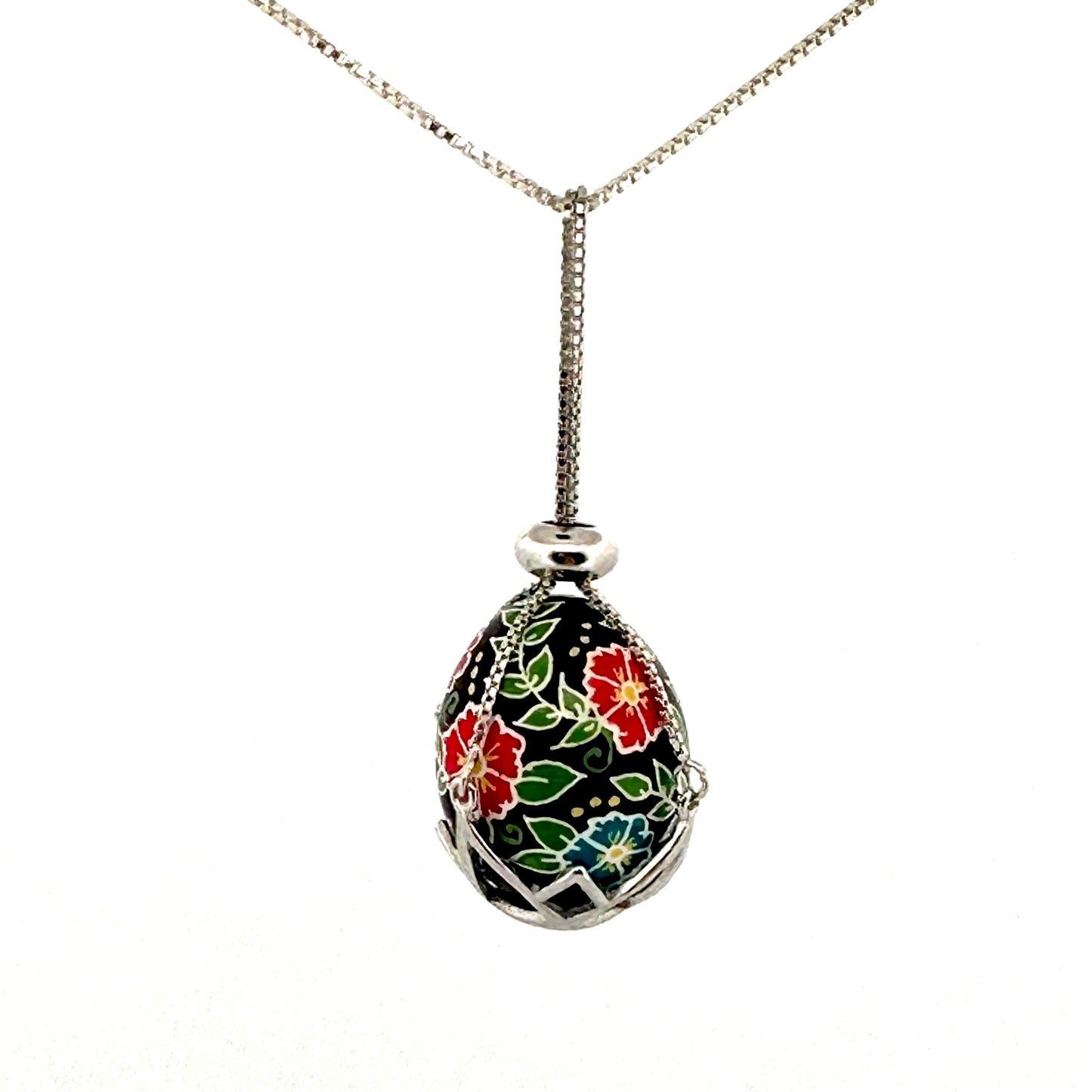Nested Parakeet Egg Pysanky Necklace