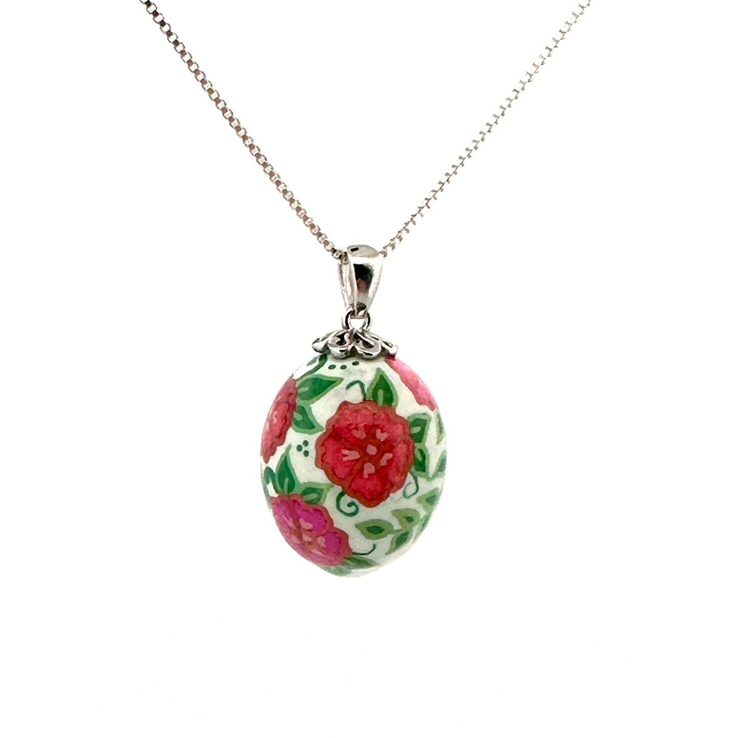 Parakeet Egg Pysanky Necklace