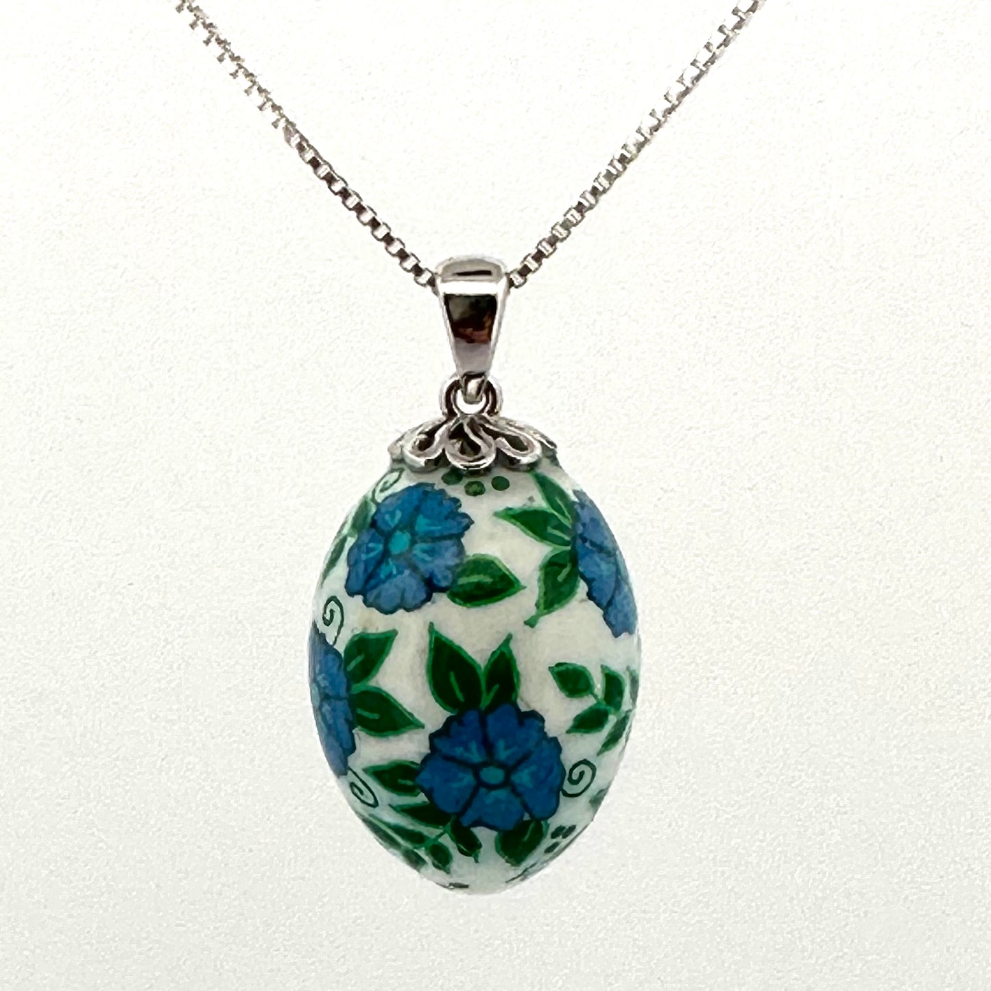 Parakeet Egg Pysanky Necklace