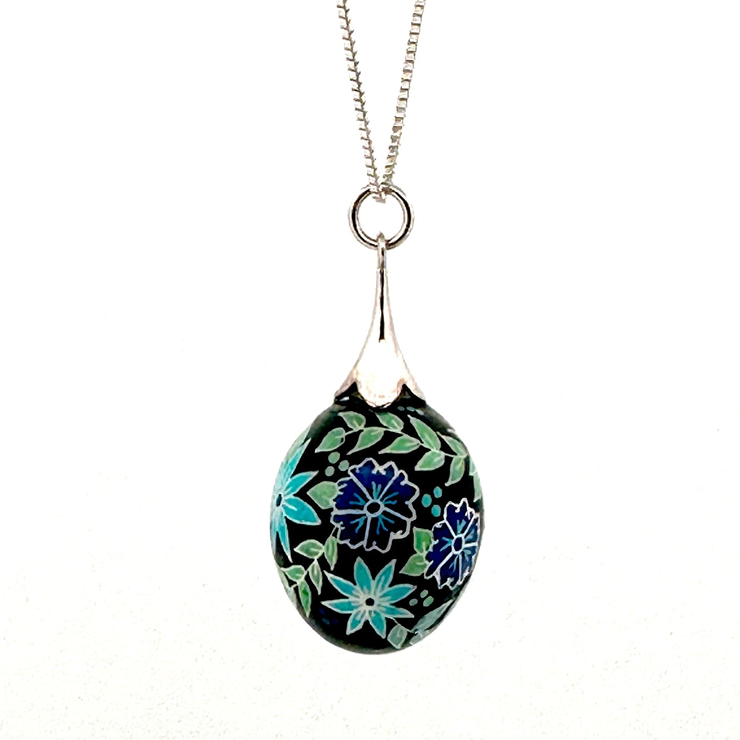 Parakeet Egg Pysanky Necklace