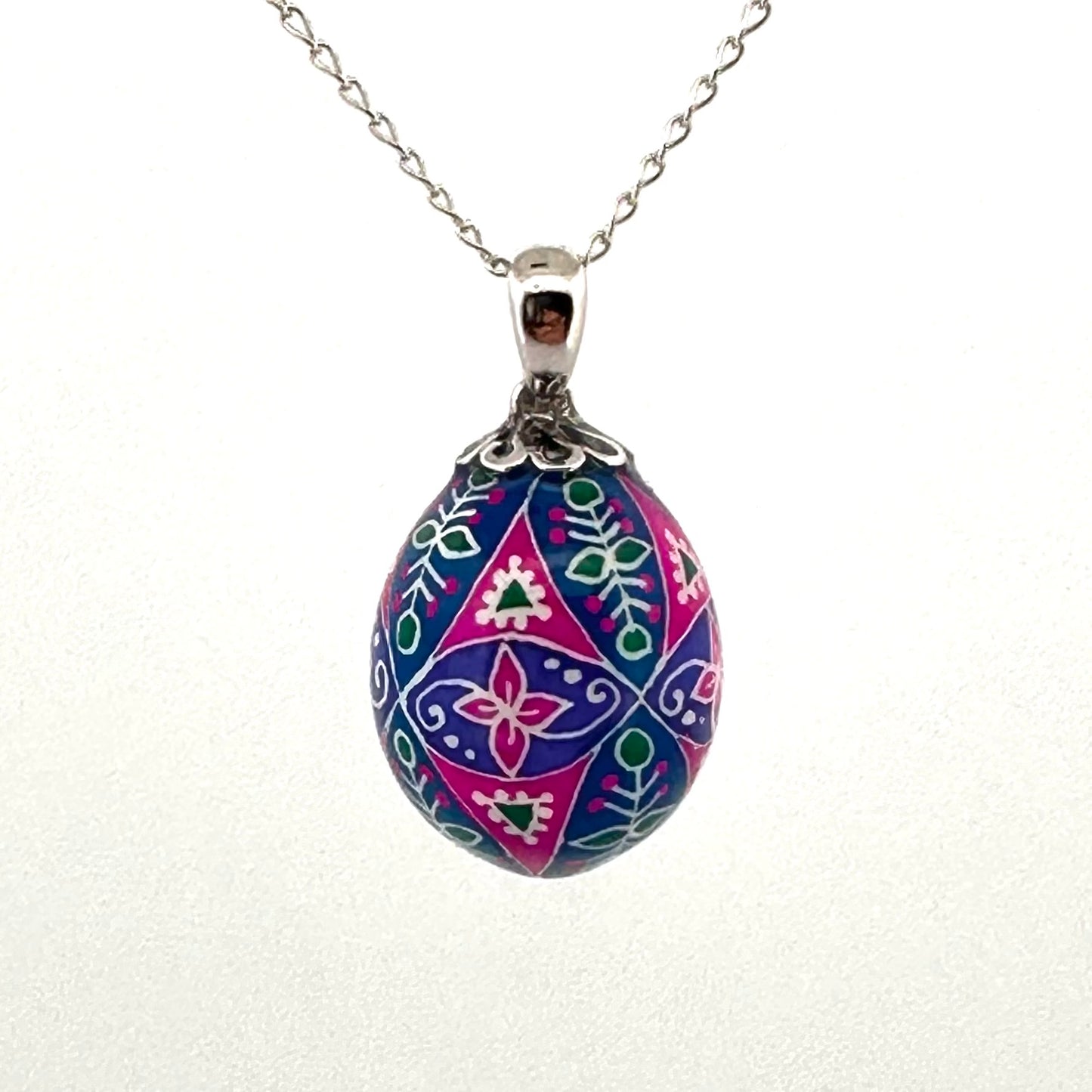 Parakeet Egg Pysanky Necklace