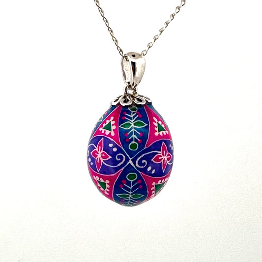 Parakeet Egg Pysanky Necklace