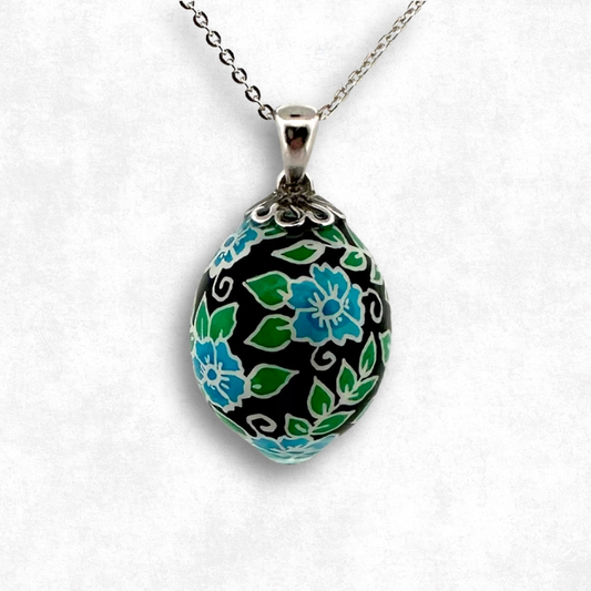 Parakeet Egg Pysanky Necklace