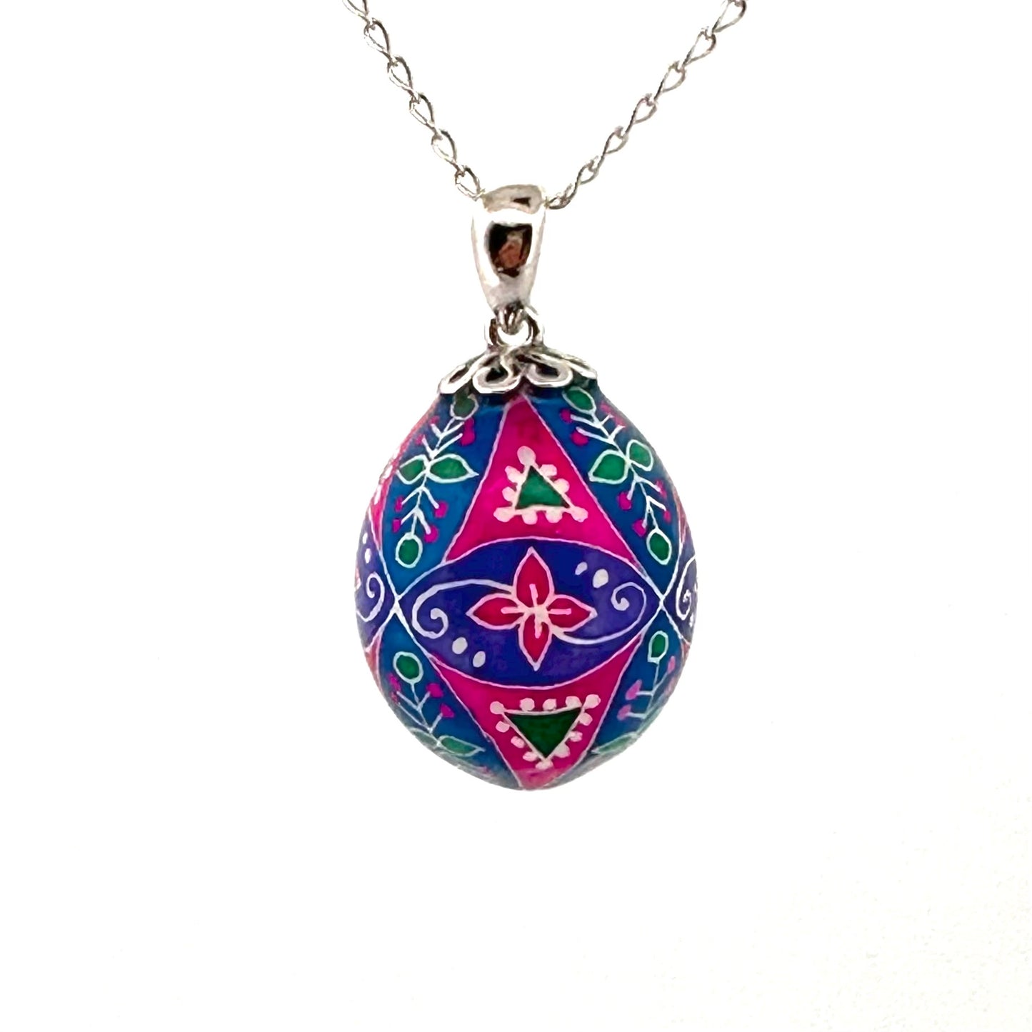 Parakeet Egg Pysanky Necklace