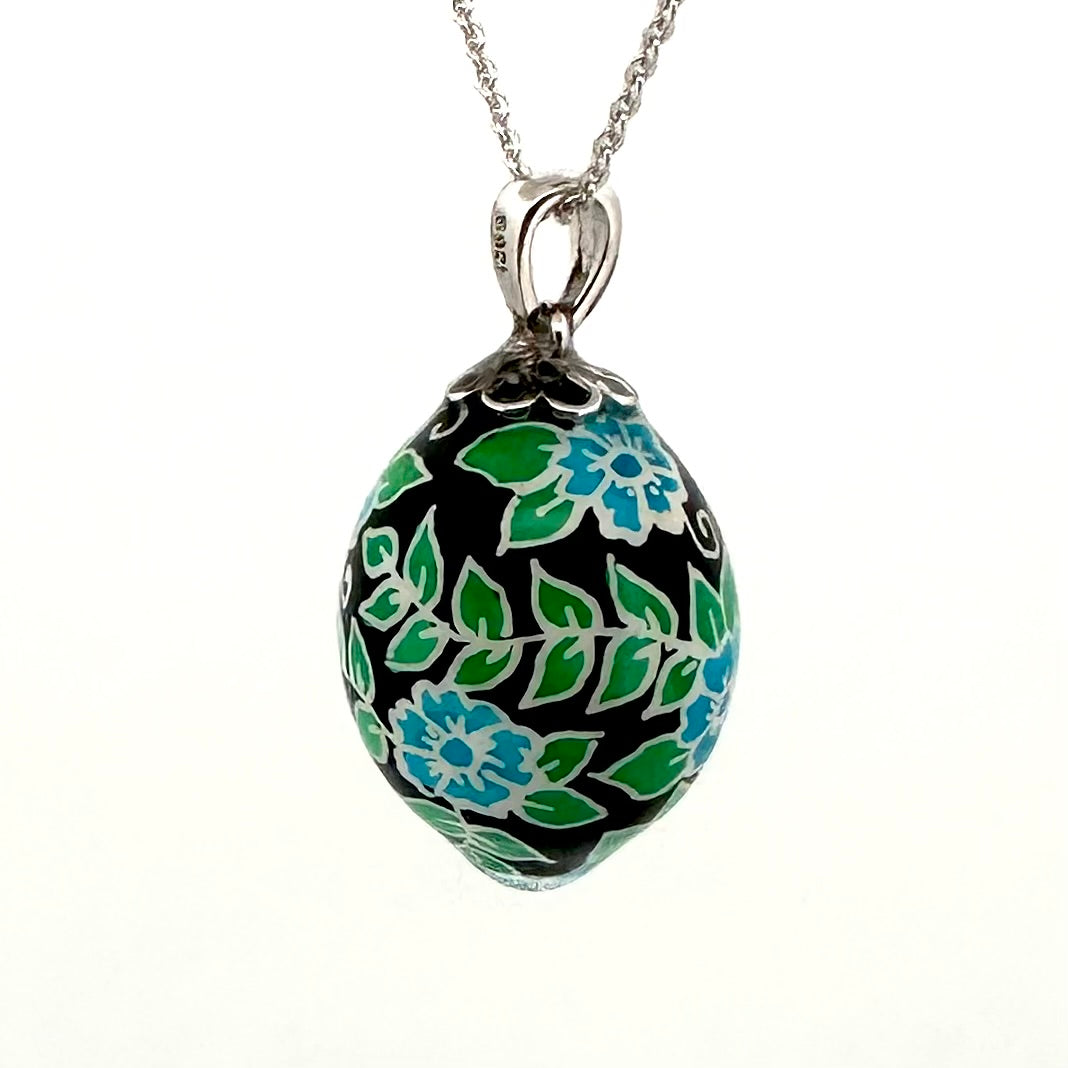 Parakeet Egg Pysanky Necklace