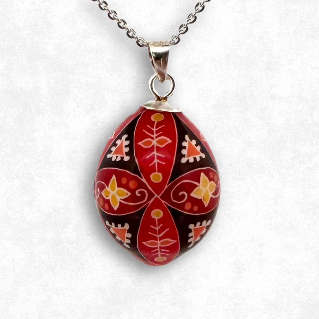 Parakeet Egg Pysanky Necklace