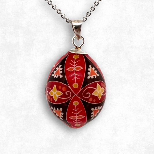 Parakeet Egg Pysanky Necklace
