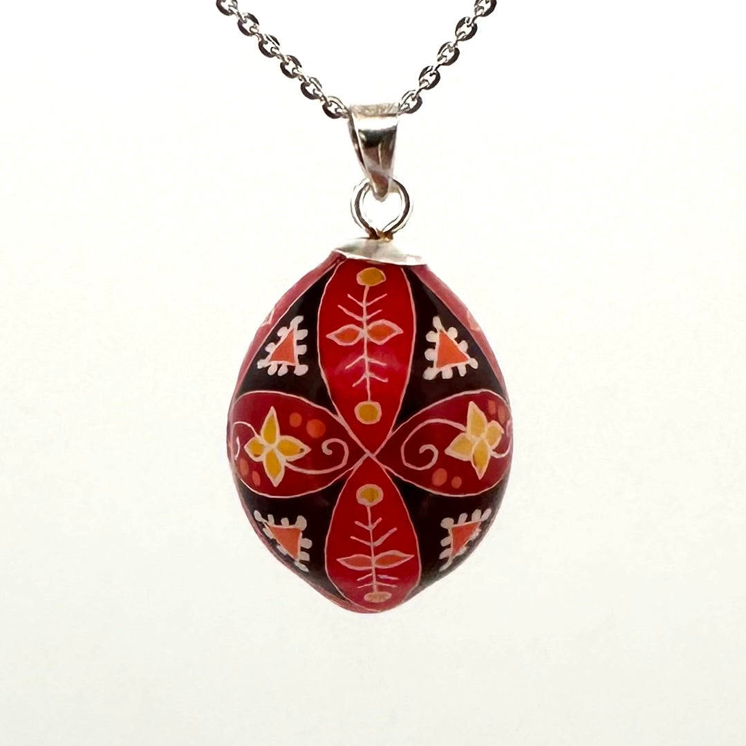 Parakeet Egg Pysanky Necklace