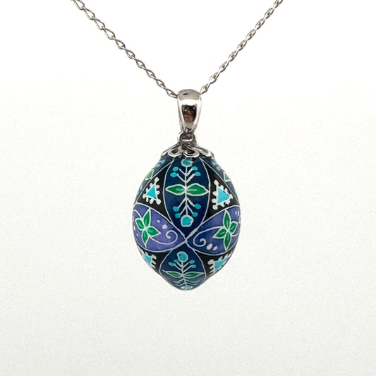 Parakeet Egg Pysanky Necklace